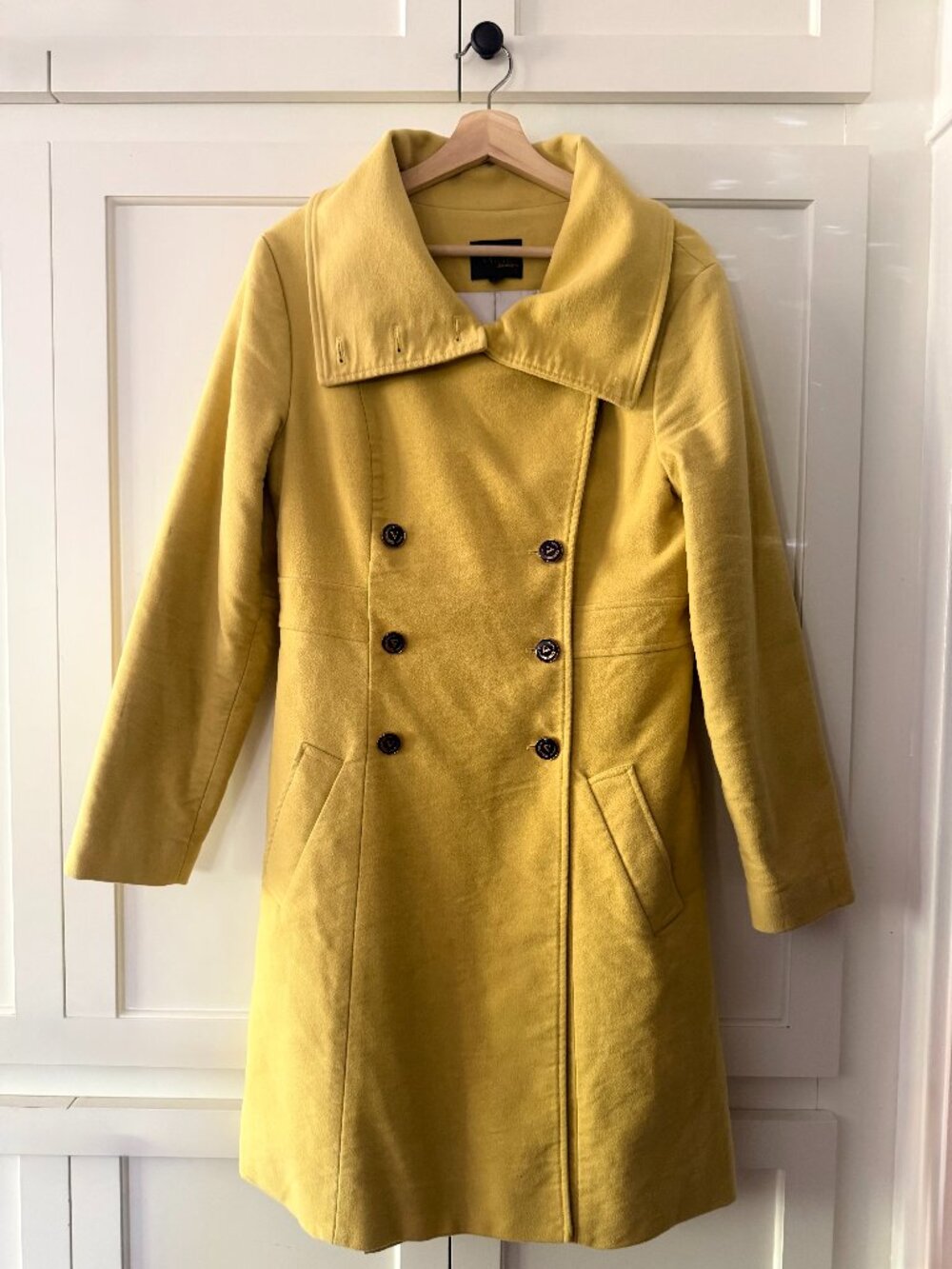 Vaute (NYC) brand Yellow Mid-Length Pea Coat with Primaloft Eco Insulation